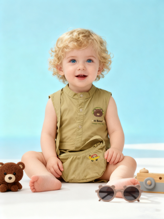 Matcha Bear Romper with Bag