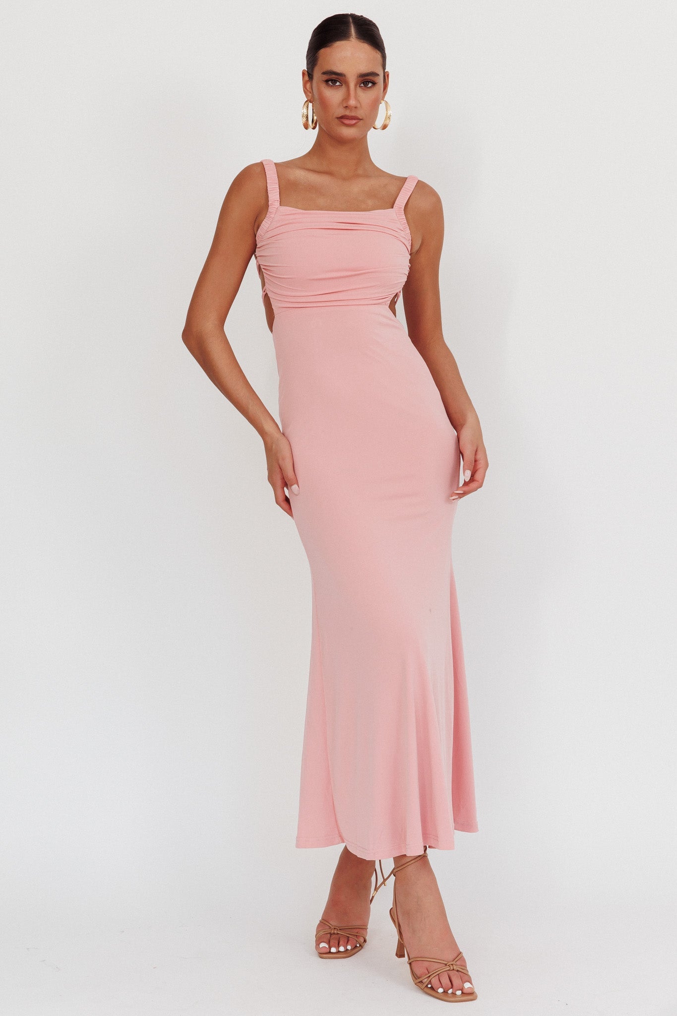 Dream Crush Lace-Up Back Maxi Dress Pink
