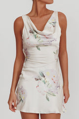 Isabella Satin Backless Mini Dress Butter