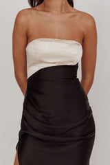 Kamillia Strapless Split Maxi Dress Black