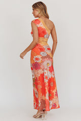 Mahli One-Shoulder Cut-Out Maxi Dress Floral