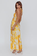 Brighter Days Halterneck Split Midi Dress Sun