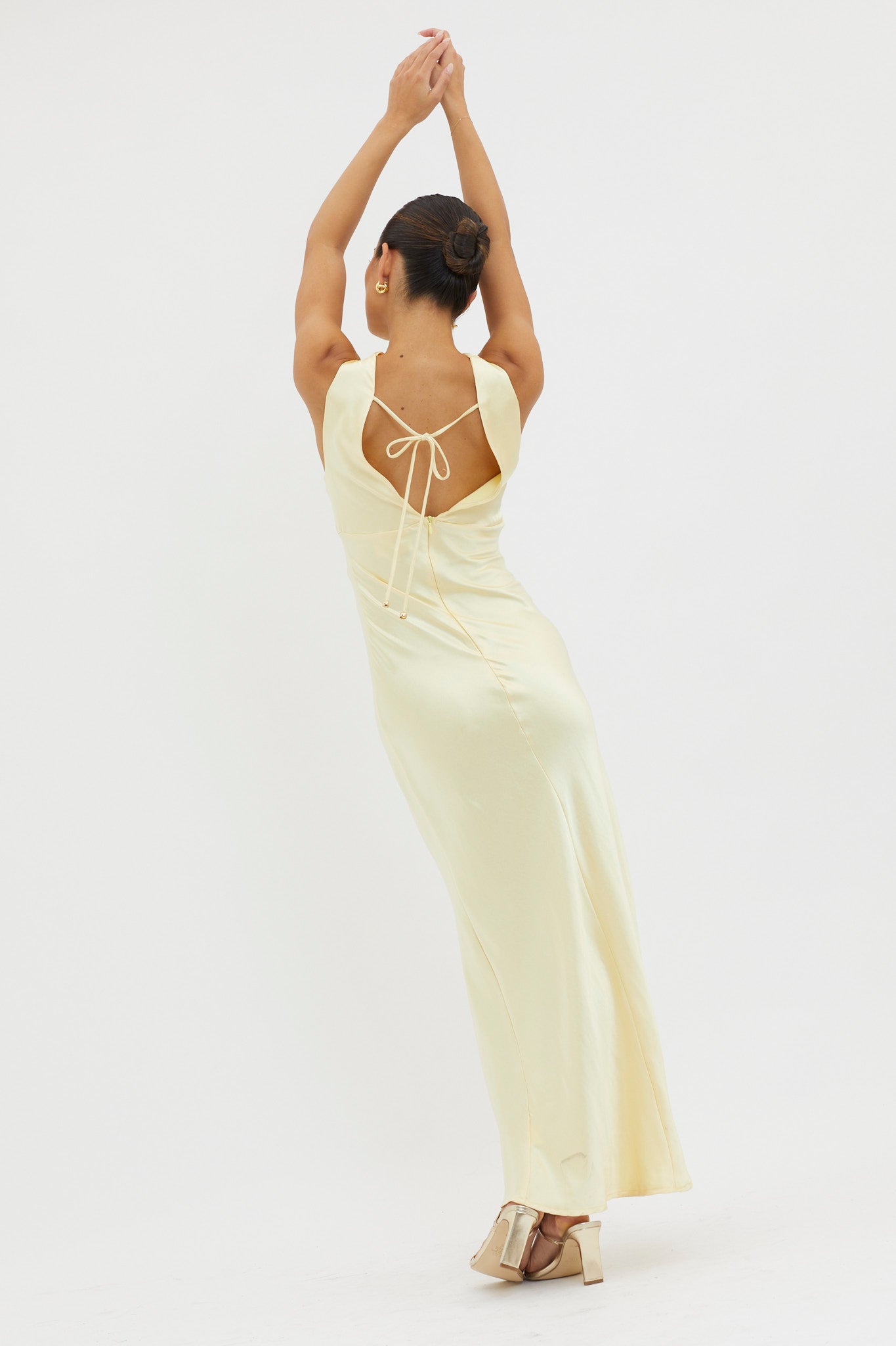 Maridon Cowl Neck Ruffle Dress Butter