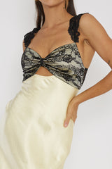 Claribel Lace Bust Maxi Dress Lemon