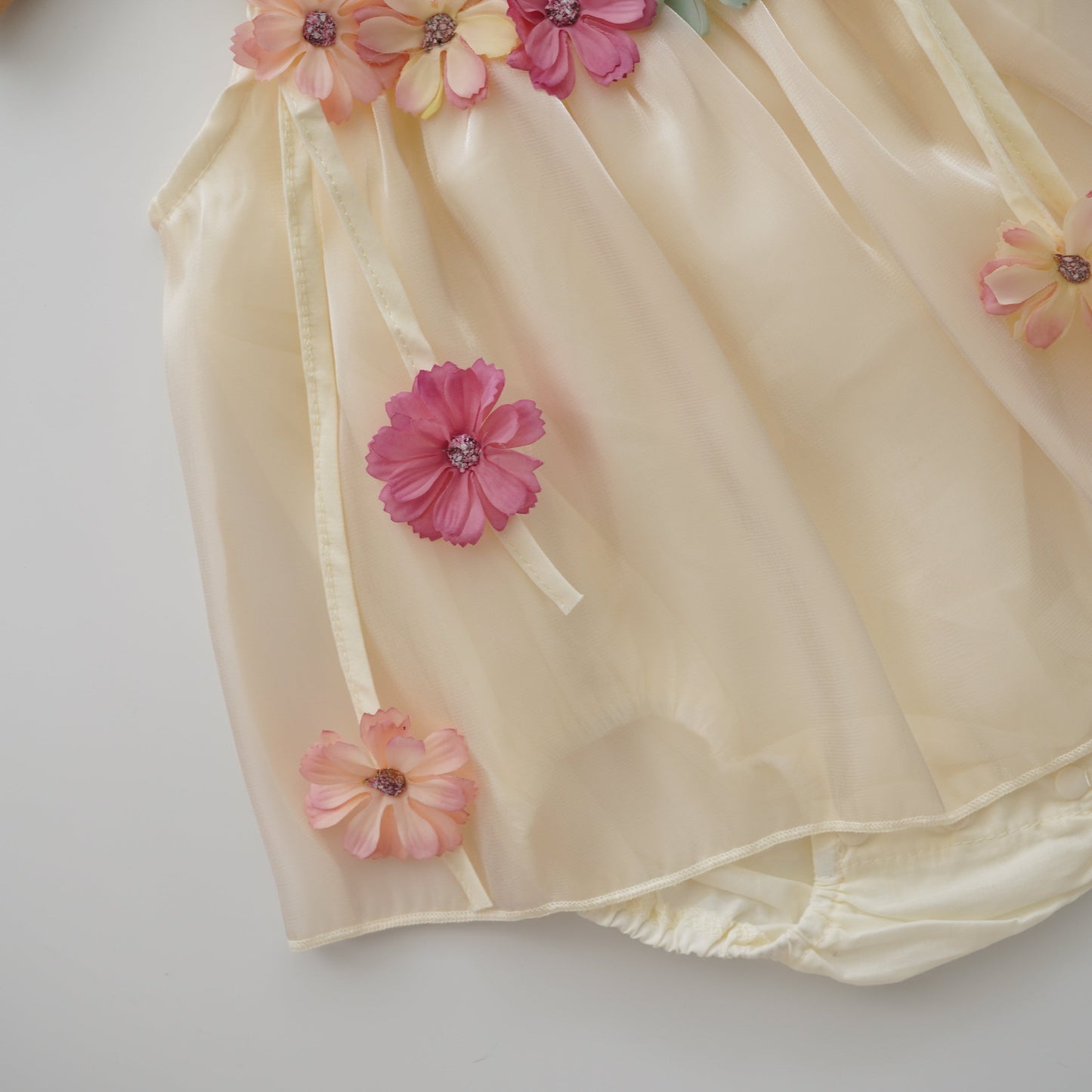 Color Flower Details Romper