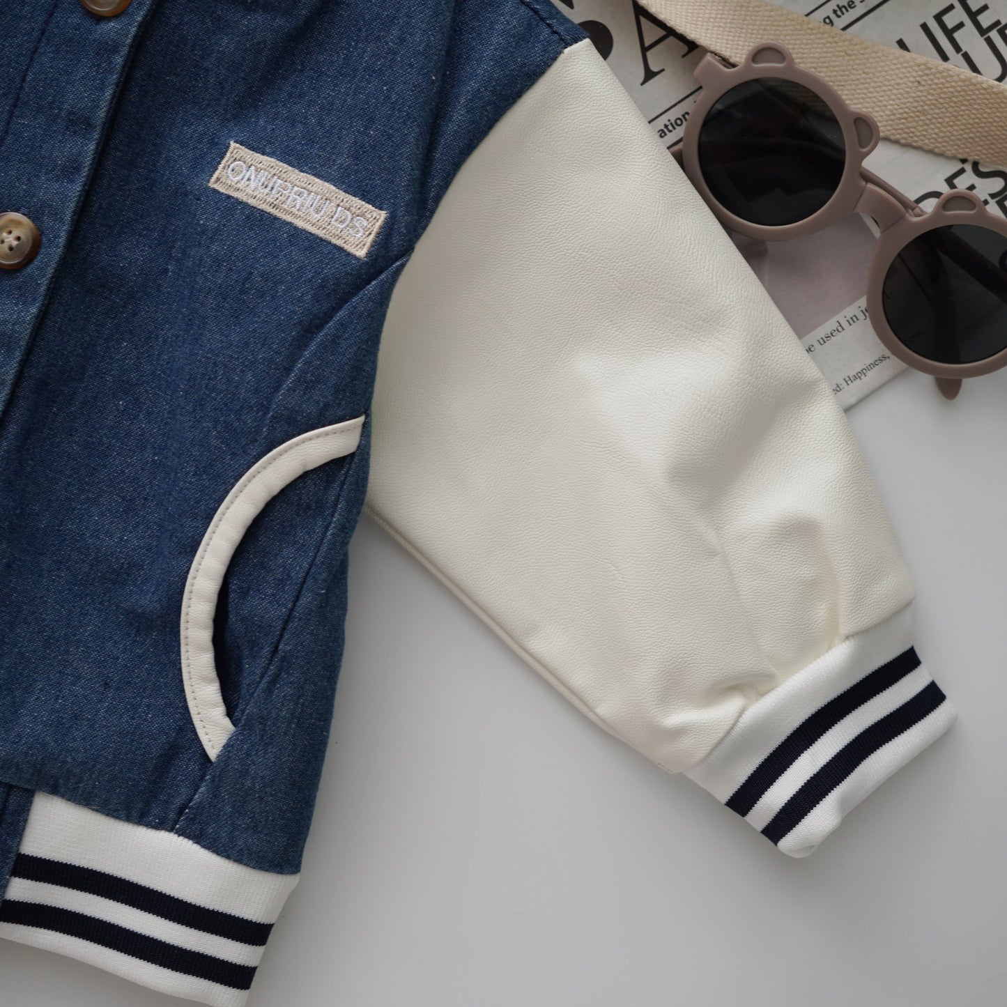 Baseball Denim Mix Jacket (Size 73&80)