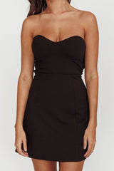 Ginger Strapless Sweetheart Mini Dress Black
