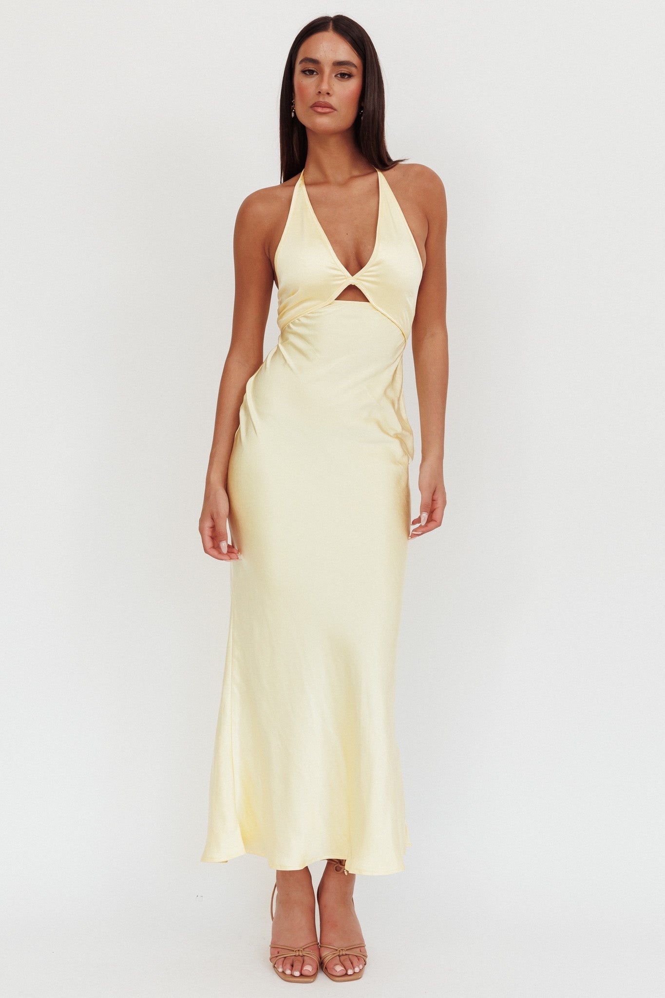 Jassinta Keyhole Bust Maxi Dress Lemon
