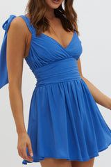 Lola Tied Shoulder Mini Dress Navy