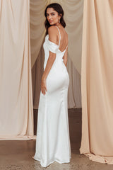 Dawna Draped Sleeve Maxi Dress White