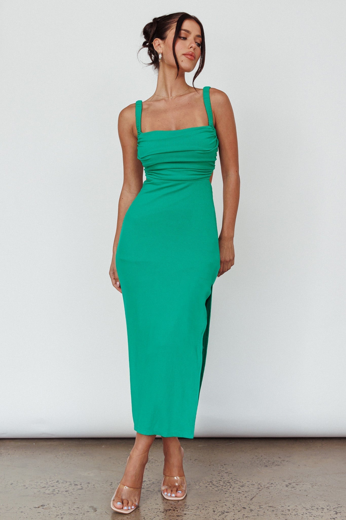 Cosmic Love Strappy Back Midi Dress Green