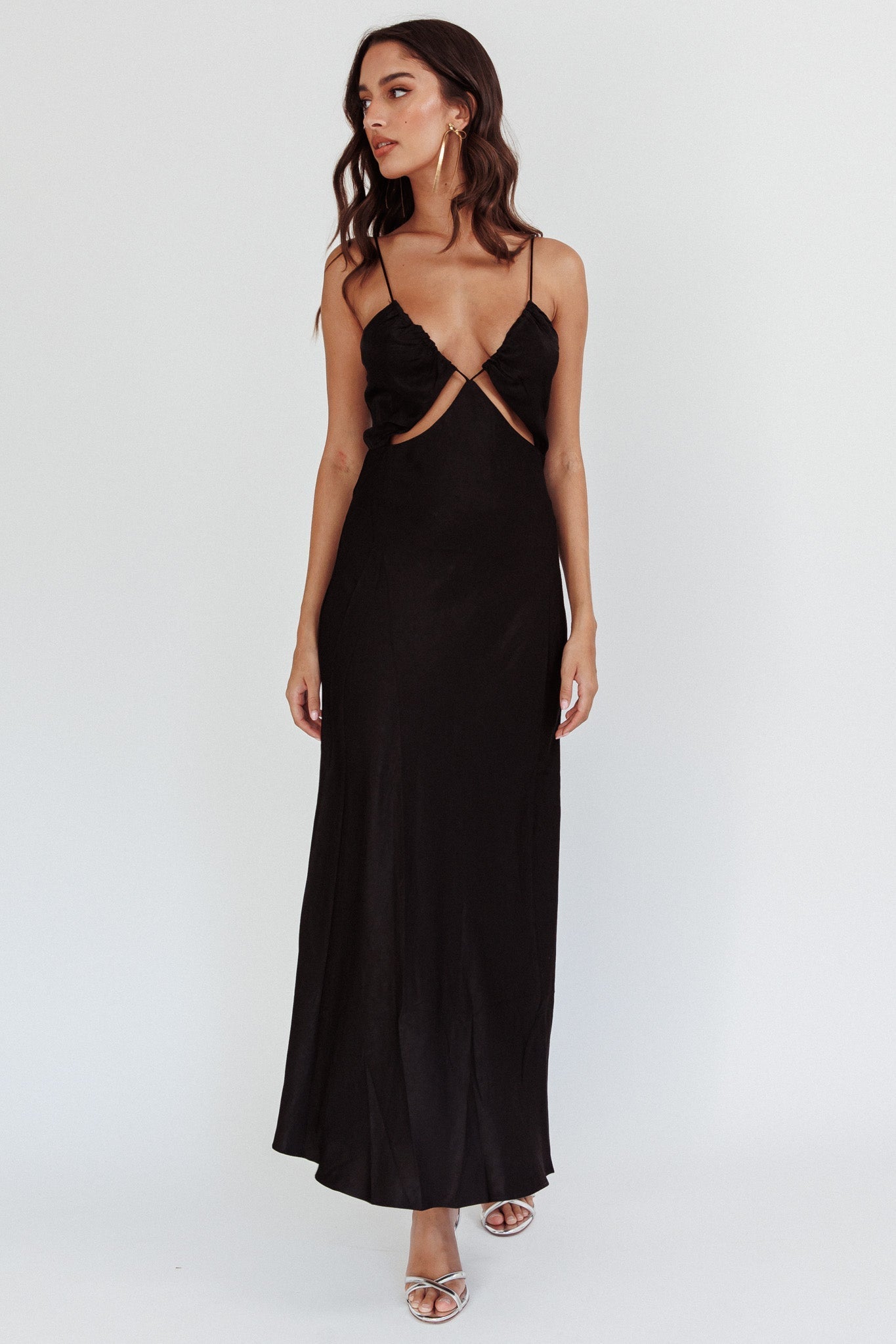 Casa Nova Cut-Out String Dress Black