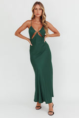 Casa Nova Cut-Out String Dress Emerald