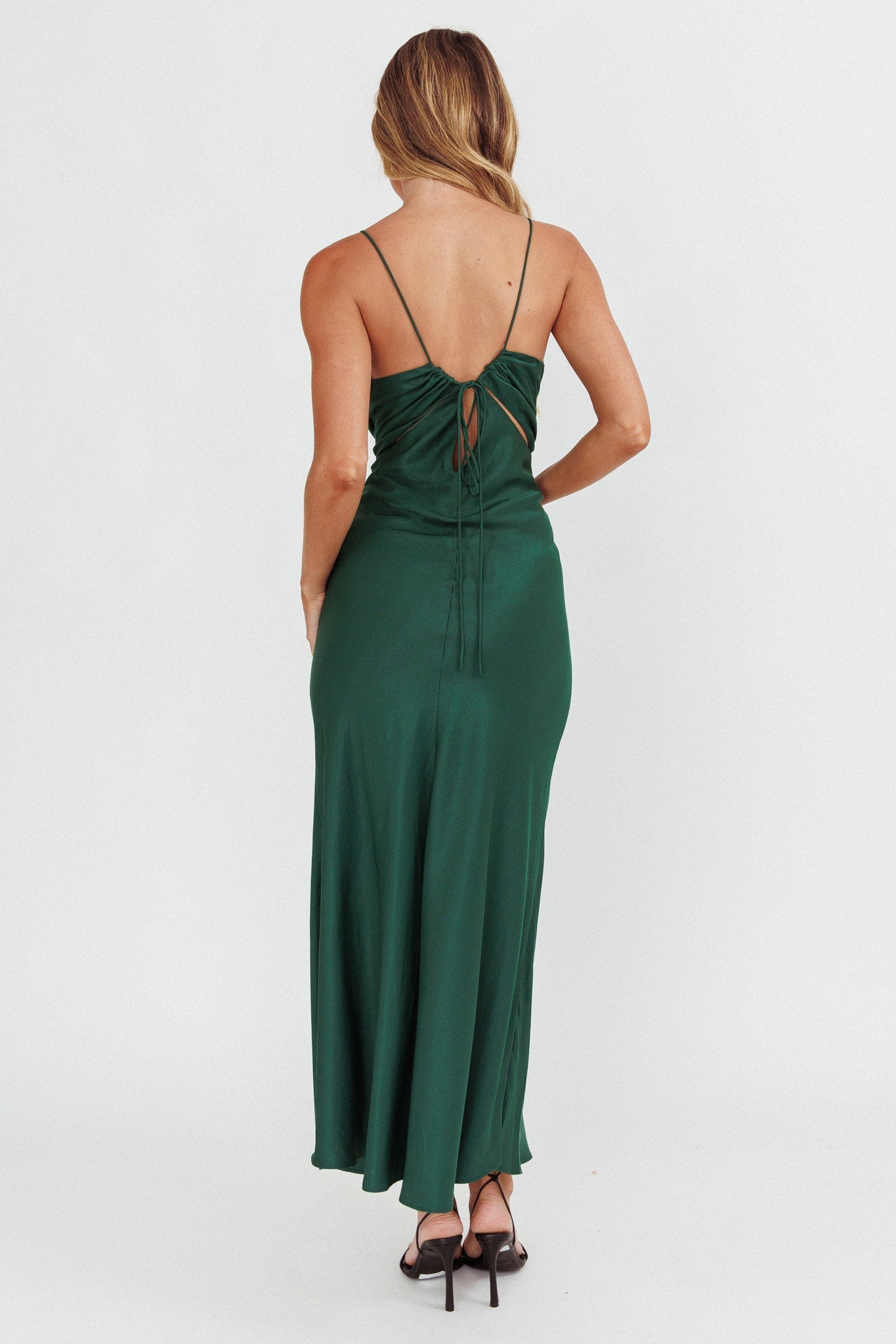 Casa Nova Cut-Out String Dress Emerald