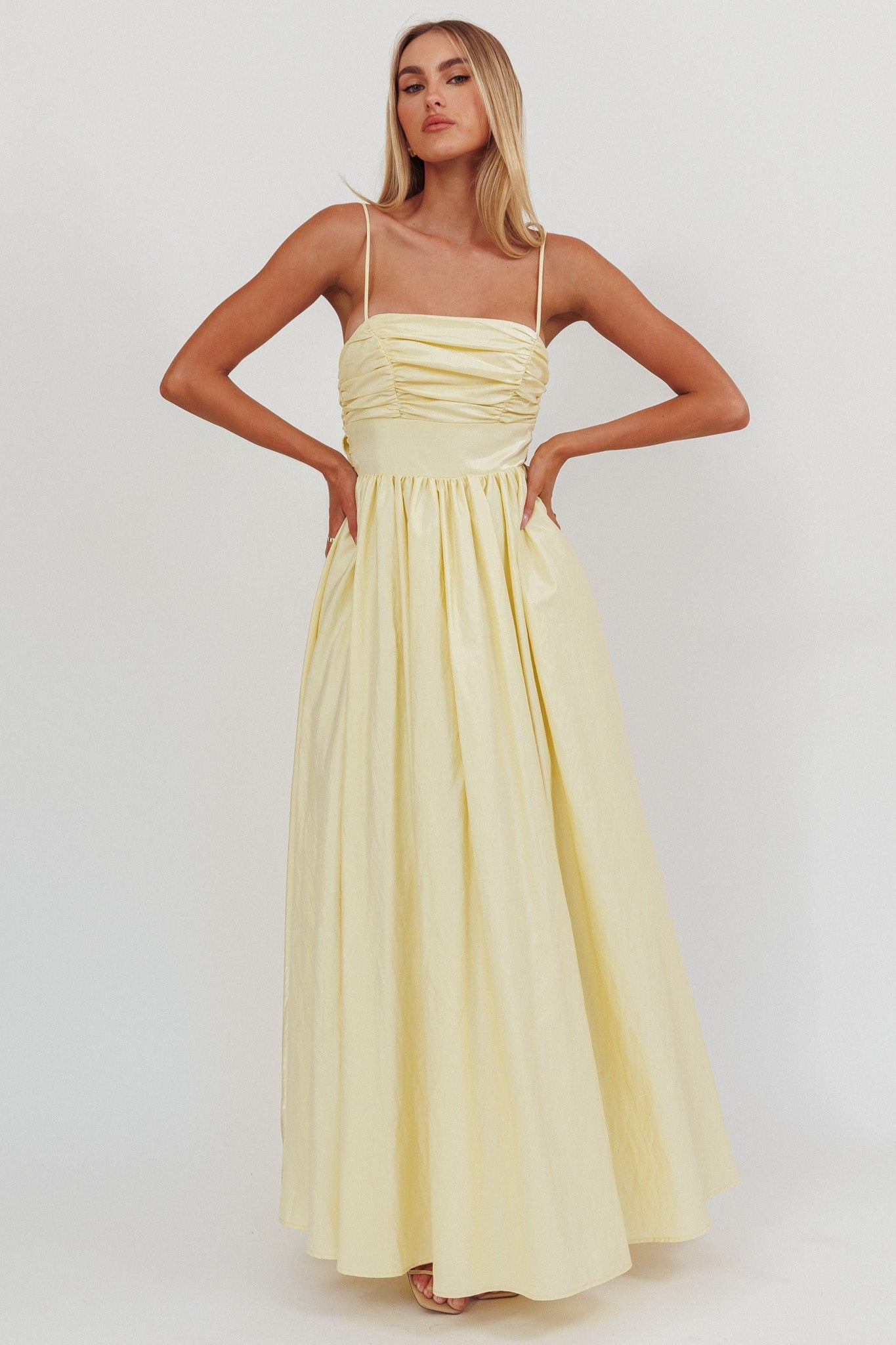Love Songs Back Bow Maxi Dress Butter