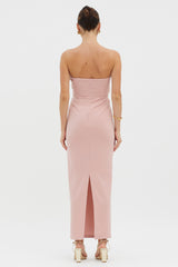 Karaline Strapless Bust Accent Maxi Dress Blush