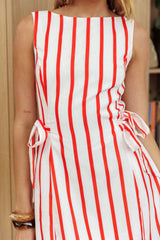 Loving Me Side Tie Mini Dress Stripe Watermelon