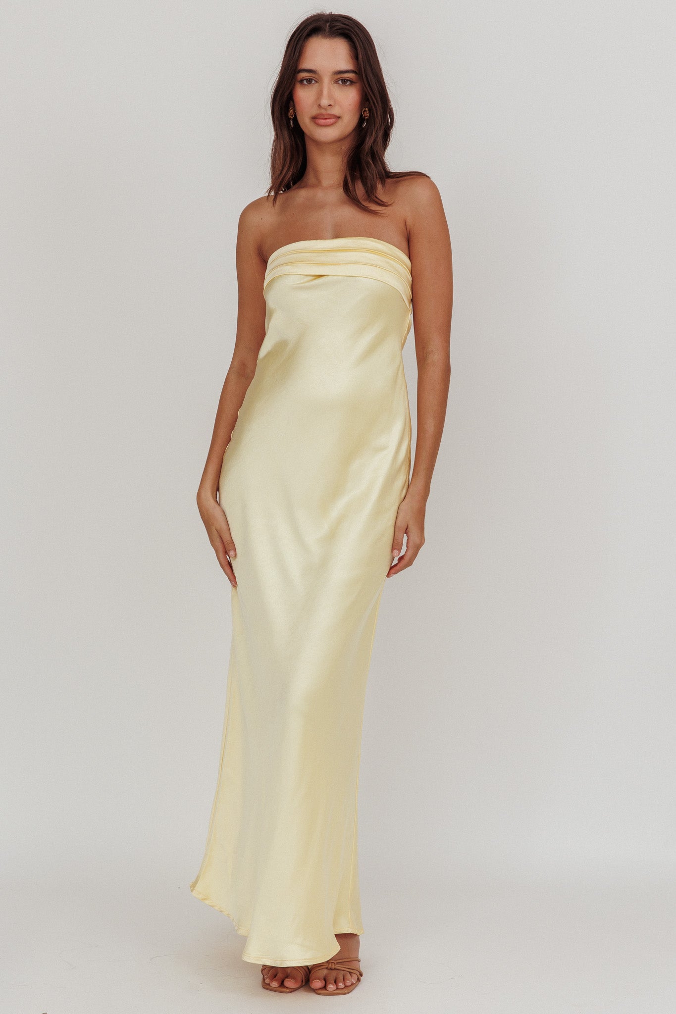 Kona Strapless Open Back Maxi Dress Butter