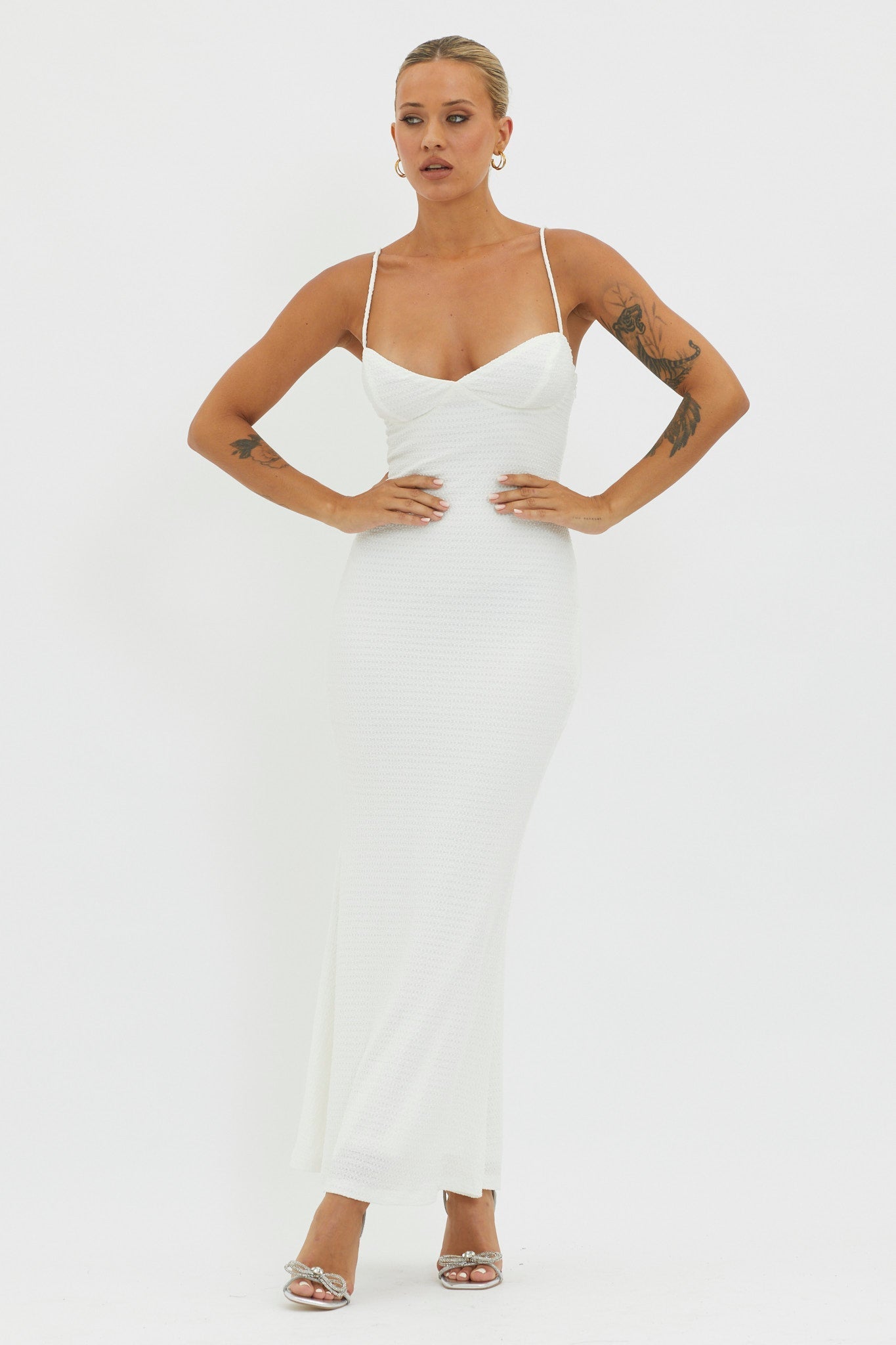 Lennox Elastic Back Bodycon Dress White